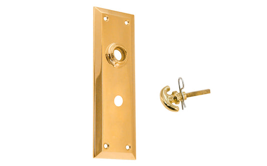 Brass Escutcheon Door Plate with Emergency Release Hole & Thumbturn Key