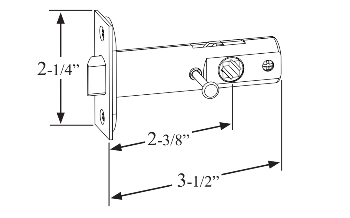 Classic Spring Latch for Doors with Locking Pin (Privacy) ~ 2-3/8" Backset