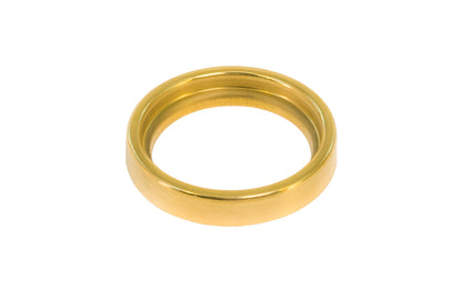Vintage-style Hardware · A classic & traditional stamped brass round collar ring for keyway cylinder. 1-3/8" top inside diameter & 1-1/4" bottom inside diameter. Unlacquered brass (will patina & age over time)