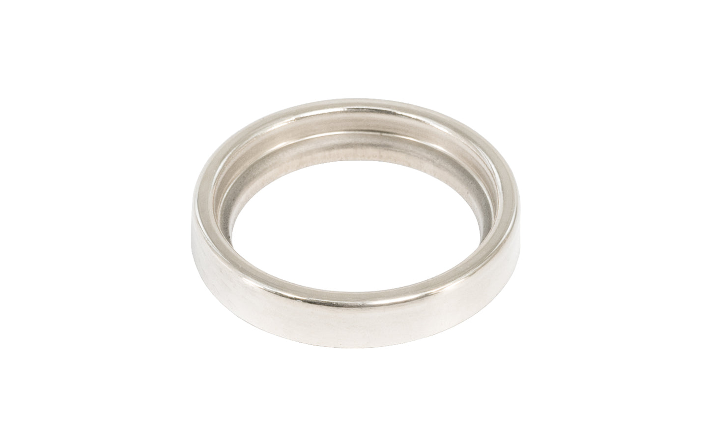 Vintage-style Hardware · A classic & traditional stamped brass round collar ring for keyway cylinder. 1-3/8" top inside diameter & 1-1/4" bottom inside diameter. Polished nickel finish.
