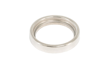 Vintage-style Hardware · A classic & traditional stamped brass round collar ring for keyway cylinder. 1-3/8" top inside diameter & 1-1/4" bottom inside diameter. Polished nickel finish.