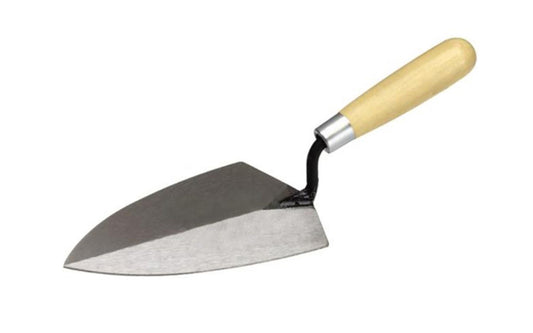 This Marshalltown contractor-grade QLT Tile Setter's Trowel has durable construction. The tempered blade is fully grounded and polished.