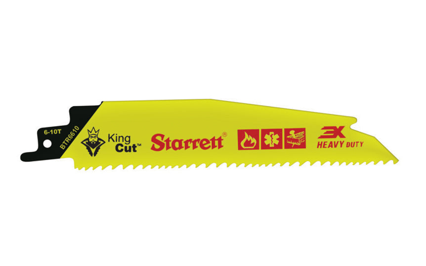 Starrett "King Cut" Bi-Metal Reciprocating Saw Blade. 6" long blade. Model BTR6610. 7891265696083