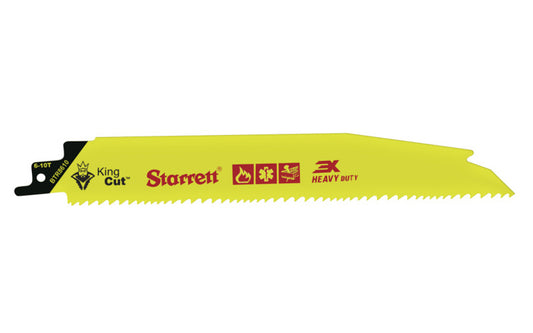 Starrett "King Cut" Bi-Metal Reciprocating Saw Blade ~ 8" Long - 6 to 10 TPI. Model BTR8610. 7891265696106