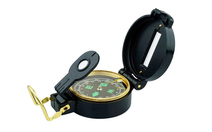 This lensatic compass is good for navigation during camping, hiking, fishing, & various outdoor activities. Made by SE.