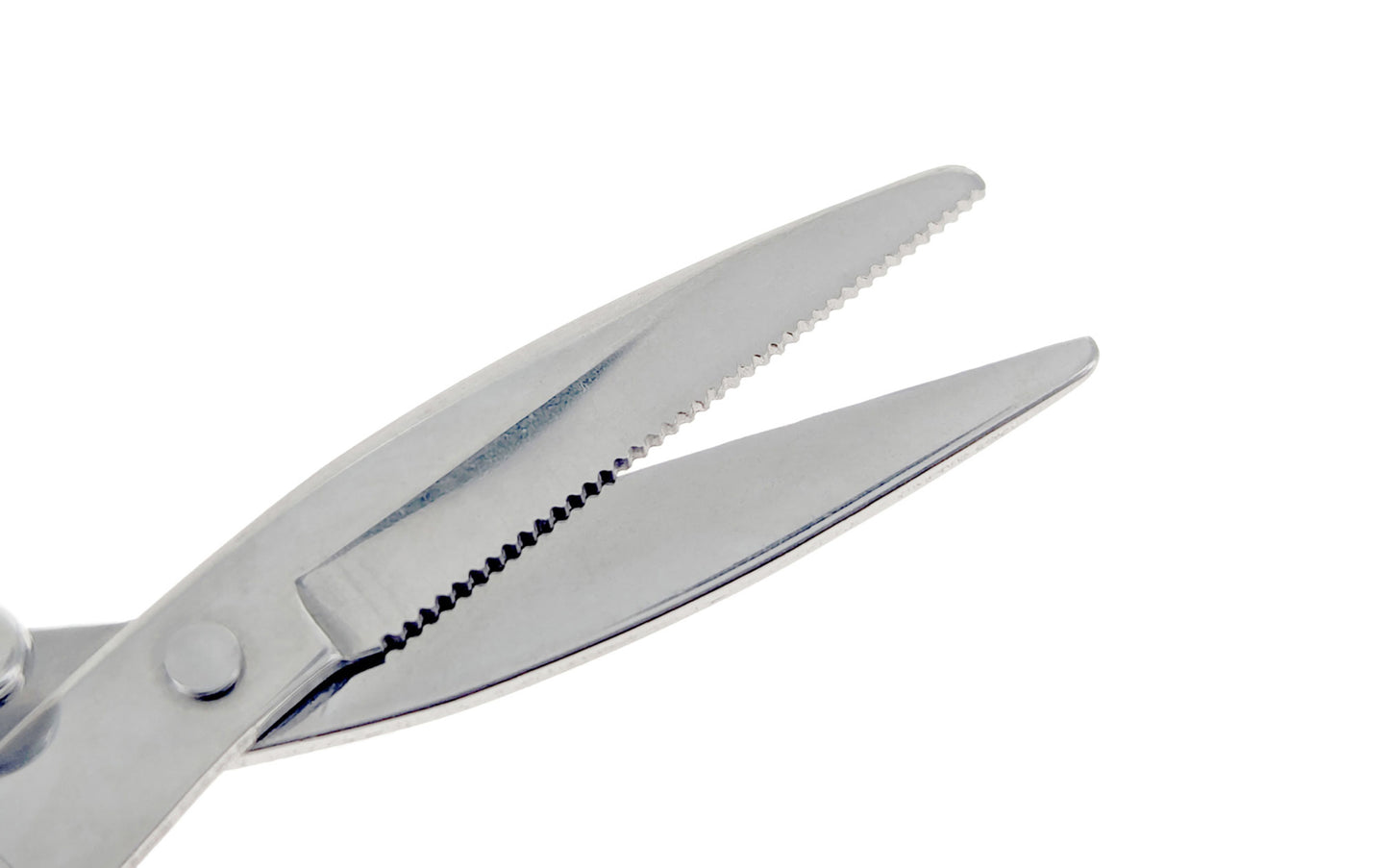 Compact Folding Scissors with micro serrated blade. Features a sliding mechanism for compactness. Versatile tool suitable for fishing & general household tasks, etc. Made by SE.