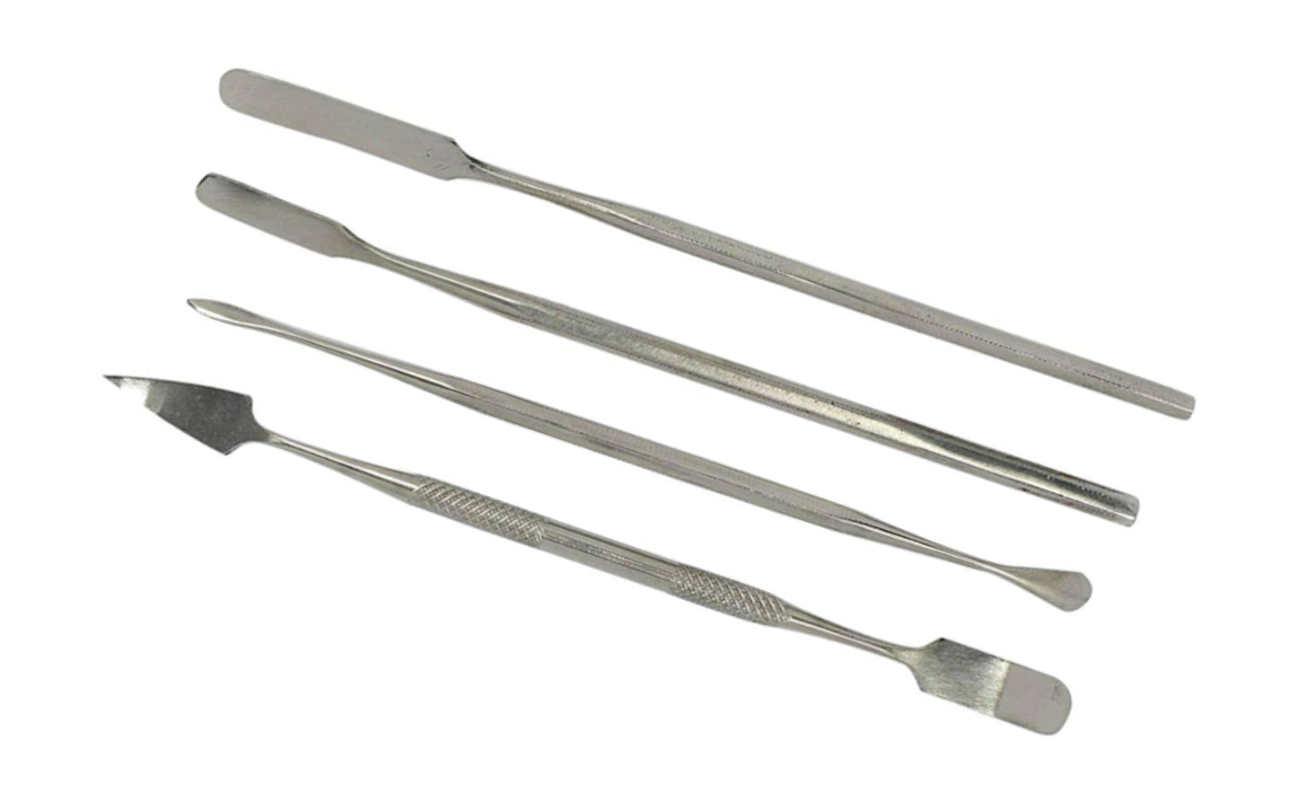 4-PC Small Stainless Spatula Set. These spatulas are suitable for various tasks in hardware, cleaning, crafts & other applications, offering durability & versatility with their stainless steel construction. Made by SE.