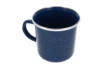 12 oz Enameled Stainless Camping Mug. Durable & Lightweight: Built to withstand outdoor conditions while remaining lightweight for easy carrying. Made by SE.
