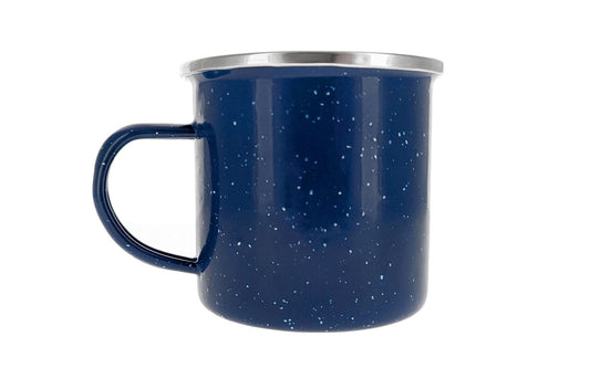 12 oz Enameled Stainless Camping Mug. Durable & Lightweight: Built to withstand outdoor conditions while remaining lightweight for easy carrying. Made by SE.