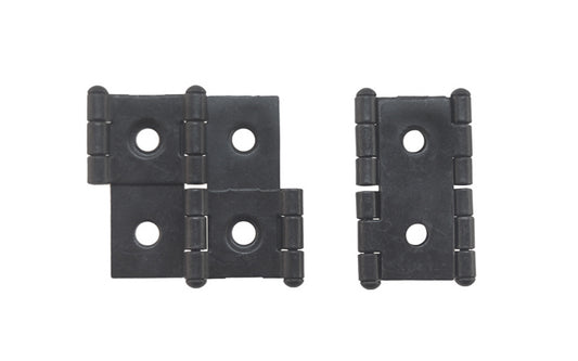 Double Action Cabinet Hinges for 3/4" Panels ~ 1-3/4" High. Helps doors to swing both ways, & designed for different types of doors including shoji screens, folding doors, shutters, screens, bar doors, small doors & panels. Steel material with a flat black finish