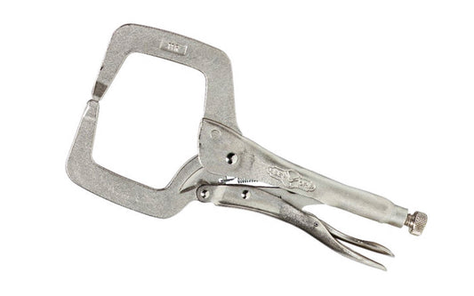 Irwin 11" "The Original" Vise Grip Locking C-Clamp Plier. Model 11R. Item No. 19. Turn screw to adjust pressure and fit work. Stays adjusted for repetitive use. Constructed of high-grade heat-treated alloy steel for maximum toughness & durability. 4" Jaw Capacity ~ 038548000190