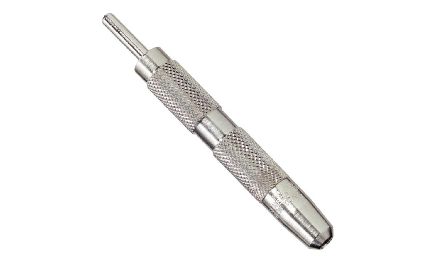 General Tools Jiffy Centering Punch · Model 806 ~ Beveled tip ~ Hardened steel pin ~ Centering Punch is ideal for quickly starting screw holes when attaching countersunk hardware such as hinges, hasps, hangers & drawer pulls. Countersunk end ensures starting hole is centered in hardware screw hole ~ 038728240187