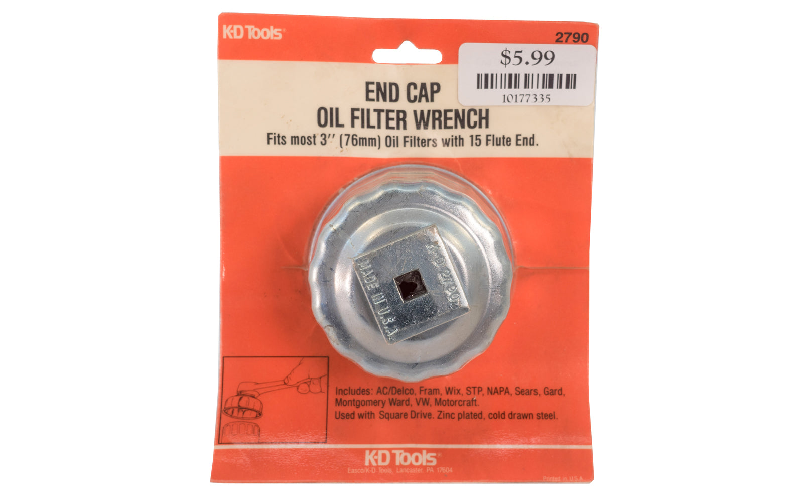 KD Tools End Cap Oil Filter Wrench. Made in USA.