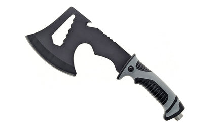 &nbsp;A basic camping axe with sheath. 4" long blade length &amp; 10" overall length. Six hex wrenches on axe ranging from 3/4" to 1/4", providing versatility for various fastening needs. Made by SE.