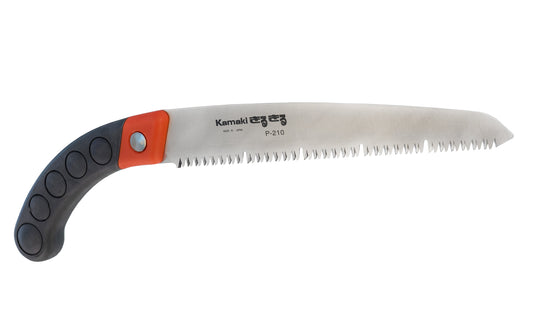 A popular versatile fixed blade Kamaki Japanese pull-saw that is great for use on green woods, but also good on dry woods too. The teeth on the saw have 9 TPI which allows for very fast aggressive cutting. The teeth are impulse hardened which makes the blade tough & durable for prolonged life & wear.