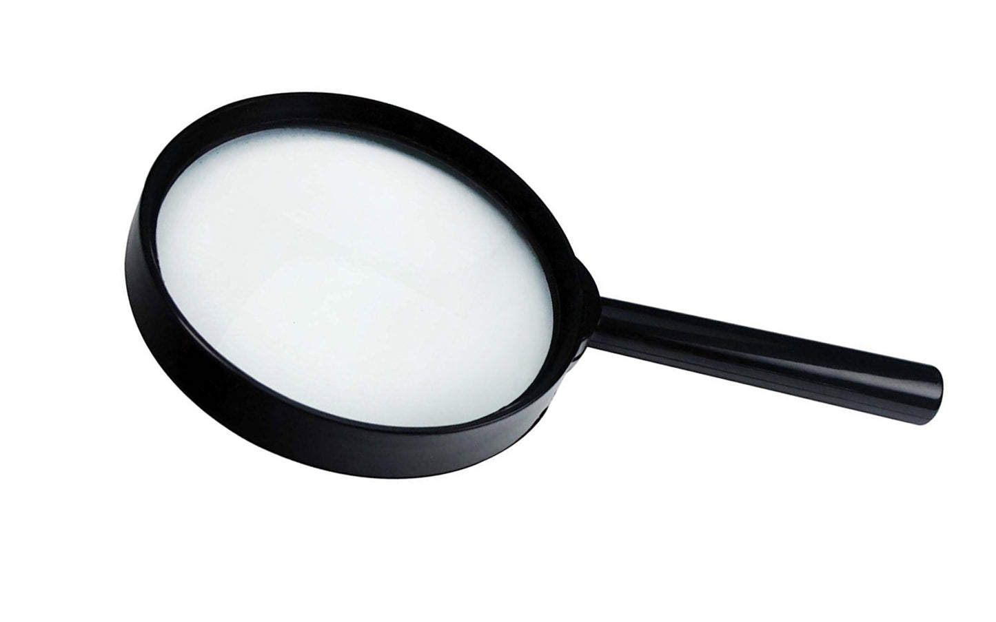 3-1/2" Handheld Magnifier - 2.25x Magnification. This magnifier offers 2.25X magnification with a 4.25 diopter, featuring a scratch-resistant glass lens with a diameter of 3.5 inches. 3-1/2" diameter lens. 