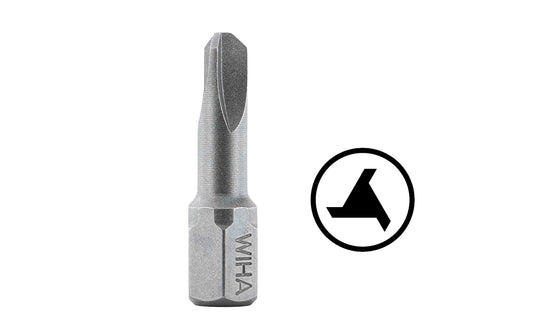 Wiha Tri-Wing Insert Bit. These three-wing bits have tips that are an exact fit, precision machined to high tolerances, & are made from durable tool steel. The bits are hardened with computer controlled heat treating for maximum durability. 3-Tip Insert Bit.  Made in Germany.