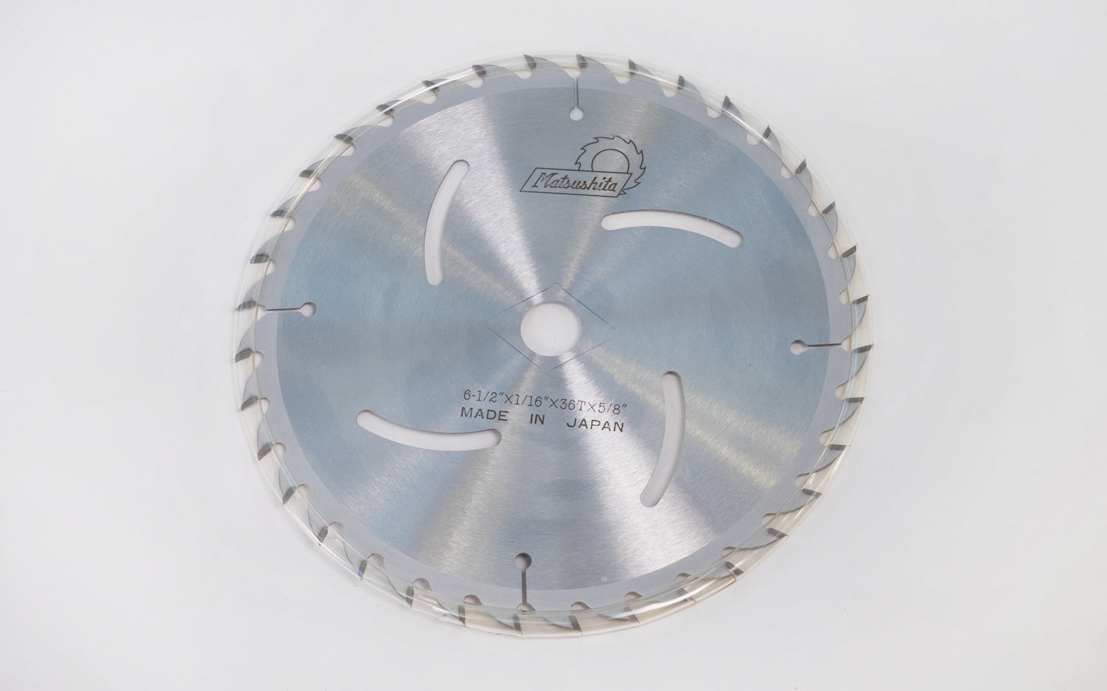 Japanese Matsushita 6-1/2" Circular Saw Blade - 36 Tooth. 1/16" kerf. Matsushita model MS61236CB. Made in Japan.