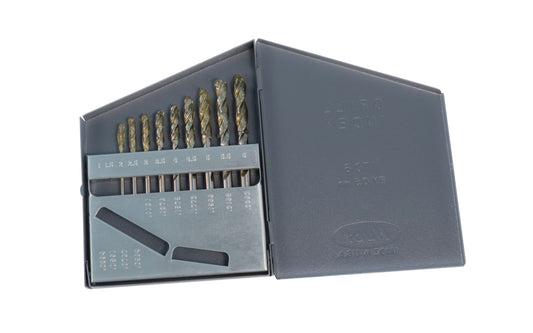 WL Fuller HSS Brad Point Drill Bit Set, Metric - 9 PC. Sizes in set:  2mm, 2.5mm, 3mm, 3.5mm, 4mm, 4.5mm, 5mm, 5.5mm, 6mm drills. Made in USA. 28195009