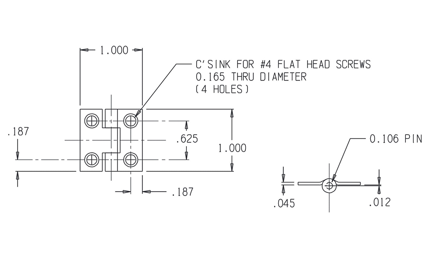 1" Brass-Plated Loose-Pin Narrow Hinges - 2 Pack. 1" high x 1" wide. Made of cold-rolled steel with brass plating. Surface mount. Removable pin hinges. Sold as a pair of hinges. National Hardware Model No. N141-622. 038613141629