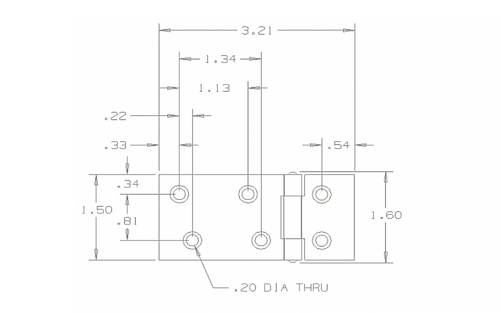 1-1/2" x 3/4" Zinc-Plated Chest Hinges - 2 Pack. Non-removable pin hinges. Sold as a pair of hinges. National Hardware Model No. N147-165. 038613147164