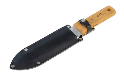 Made in Japan · Very popular soil & weeding knife ~ 7" long beveled blade ~ sharp serrated saw-tooth edge acts as a shovel & saw ~ Perfect gift for gardeners!