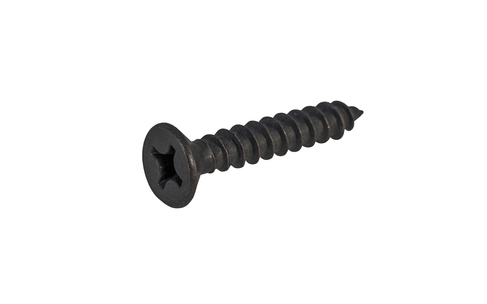 #12 x 1-1/4" Flat Head Phillips Screws. Traditional & classic vintage-style countersunk wood screws. Made of steel material. Available in lacquered brass, oil rubbed bronze, & polished nickel finishes. Designed for door hinges. Countersunk door hinge screws. Sold as a single screw each. Oil Rubbed Bronze Finish.