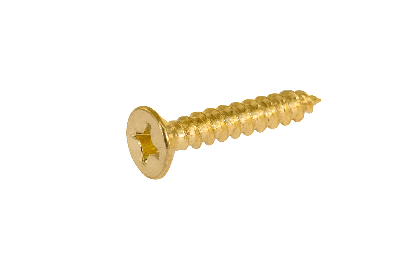 #12 x 1-1/4" Flat Head Phillips Screws. Traditional & classic vintage-style countersunk wood screws. Made of steel material. Available in lacquered brass, oil rubbed bronze, & polished nickel finishes. Designed for door hinges. Countersunk door hinge screws. Sold as a single screw each. Lacquered Brass Finish.