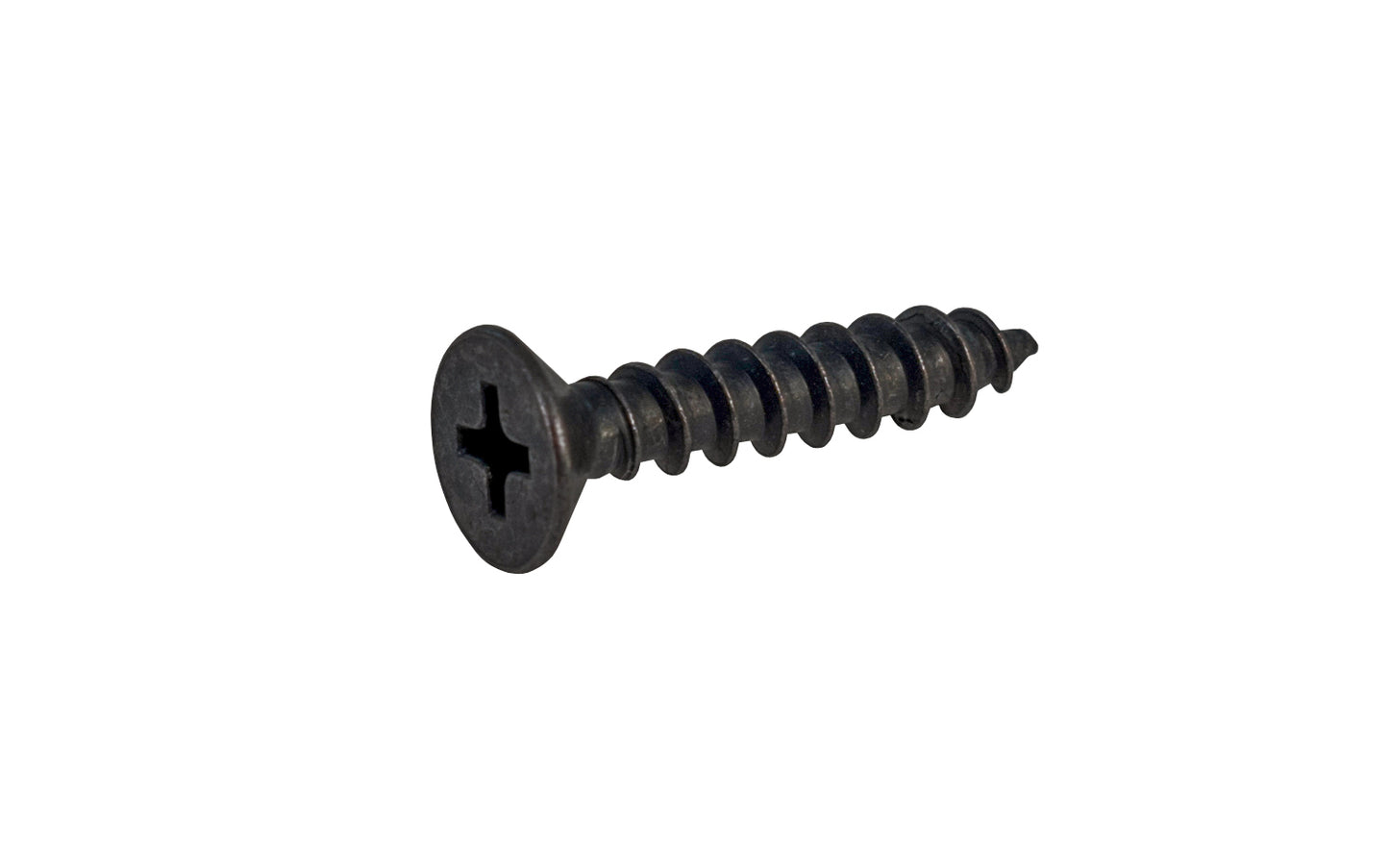 #9 x 1" Flat Head Phillips Screws. Traditional & classic vintage-style countersunk wood screws. Made of steel material. Available in lacquered brass, oil rubbed bronze, & polished nickel finishes. Designed for door hinges. Countersunk door hinge screws. Sold as a single screw each. Oil Rubbed Bronze Finish.