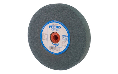 6" Silicon Carbide Bench Grinding Wheel made by Pferd in Germany. Made of green silicon carbide in a vitrified bond. Designed for use on hard materials, such as sharpening tungsten carbide tools. 1" thick wheel. 1" arbor hole. 80 grit. Has bushings with 1/2", 5/8", 3/4" sizes. 097758617895. Model 61789