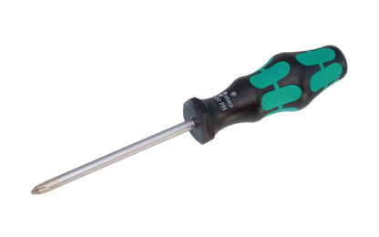 High quality Wera Phillips Screwdriver. Multi-component Kraftform Plus handle for pleasant, ergonomic working. Available in #0 Phillips x 60 mm length, & #1 Phillips x 80 mm length, & #2 Phillips x 100 mm length, & #2 Phillips x 200 mm length. Kraftform 350PH Series. Philips screwdriver. Non-roll Hexagonal handle.