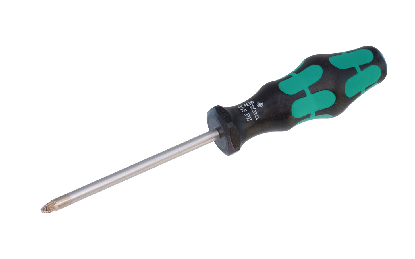 High quality Wera Pozi-Drive Screwdriver. Multi-component Kraftform Plus handle for pleasant, ergonomic working. Available in #1 Pozi-drive x 80 mm blade length, #2 Pozi-drive x 100 mm blade length, & #3 Pozi-drive x 150 mm blade length. Kraftform 355 SK PZ Series. Pozi drive screwdriver. Non-roll Hexagonal handle.