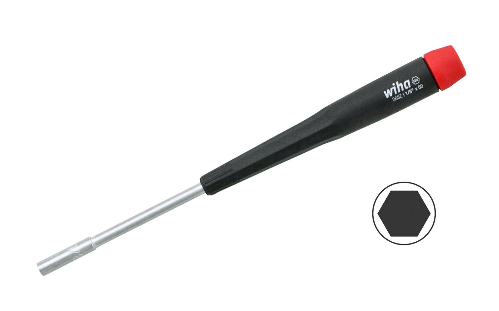 A high quality Wiha precision SAE nut driver screwdriver made out of hardened CRM72 tool steel. The classic precision style screwdriver has a hex profile finger grip for precise torque, a tapered handle, & a smooth-turning cap for rapid rotation.    Made in Germany.