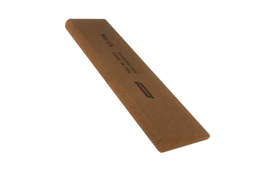 Norton Round Edge Medium India Slip Stone with medium grit aluminum oxide abrasive. To improve sharpening & reduce clogging, use with oil. Great for sharpening carving tools & gouges. 5" length x 1" width - 3/16" thickness. Oilstone made by Norton, Saint Gobain. Model MS-15.