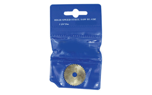 1-1/4" HSS Mini Saw Blade. High Speed Steel blade. Mandrel not included. 1/4" arbor hole.