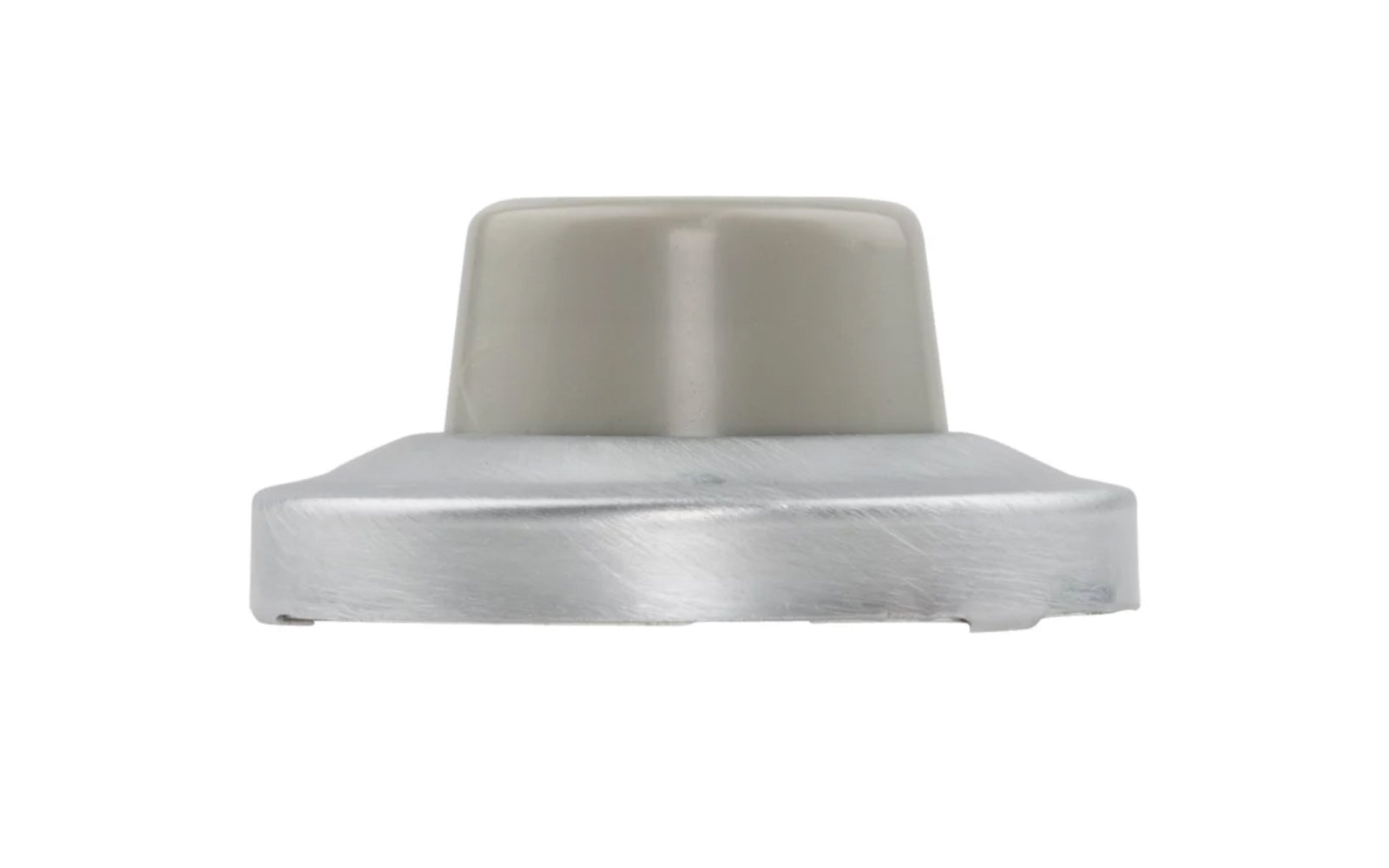 Satin Chrome Finish Solid Brass Wall Door Stop is designed to protect wall & door from damage. Large base. Solid ring, rubber bumper, & plastic wall anchor. Diameter: 2-5/16". Projection: 1-1/8". Made by National Hardware.
