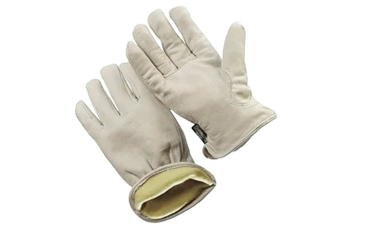Goatskin Driver Thinsulate Lined Gloves. Keystone thumb & leather hem. Sold as one pair of gloves.