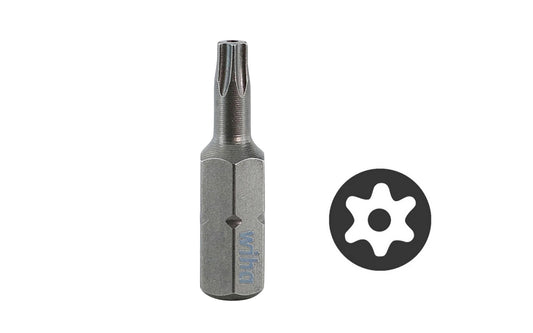 Wiha Security Torx Insert Bit. These security torx bits have tips that are an exact fit, precision machined to high tolerances, & are made from durable tool steel. The bits are hardened with computer controlled heat treating for maximum durability.  Made in Germany.