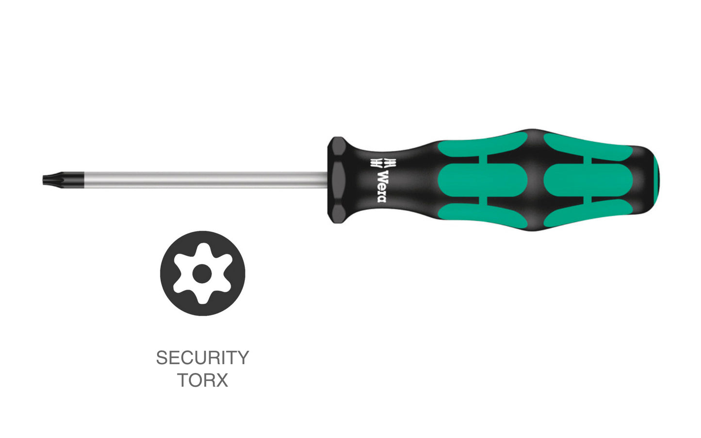 High quality Wera Security Torx Screwdriver. Multi-component Kraftform Plus handle for ergonomic working. Available in T10 x 80 mm blade length, & T15 x 80 mm blade length, & T20 x 100 mm blade length, & T25 x 100 mm blade length. Kraftform Series 367 BO Tamperproof Torx screwdrivers. Non-roll Hexagonal handle.