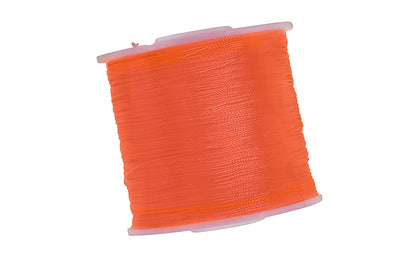 0.8 mm Layout String Line 'Jet Line' ~ Fluorescent Orange. Jetline made by Takumi Mizuito. Extra thin line (0.0314") of twisted nylon material. This thin line stays very taut. Great for use when measuring, use with a line level, or general layout work. Highly visible fluorescent orange red color. long roll (270 m). Made in Japan