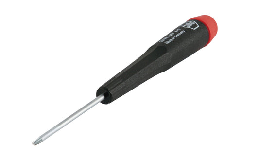 Wiha TORX precision screwdriver made out of hardened CRM72 tool steel. Excellent for working on small components & modern electronics. Easy spin control cap. Available in Torx 3, Torx 4, Torx 5, Torx 6, Torx 7, Torx 8, Torx 9, Torx 10, Torx 15, Torx 20 sizes. 6 point precision screwdriver. Made in Germany. 