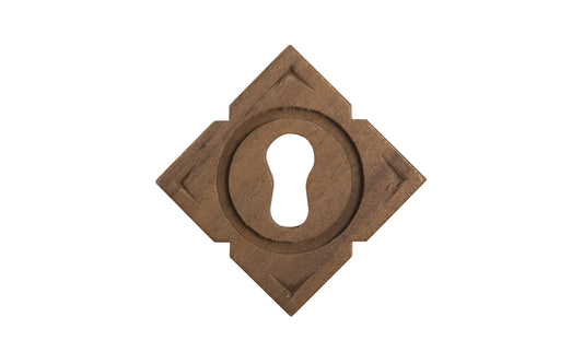 Diamond Shape Walnut Wood Keyhole. Classic & traditional walnut wood keyhole with a diamond shape design. Made of solid unfinished walnut wood. The keyhole may even be stained, painted, or varnished if desired. 1-1/4" x 1-1/4" size. Great for drawers, cabinets & furniture.
