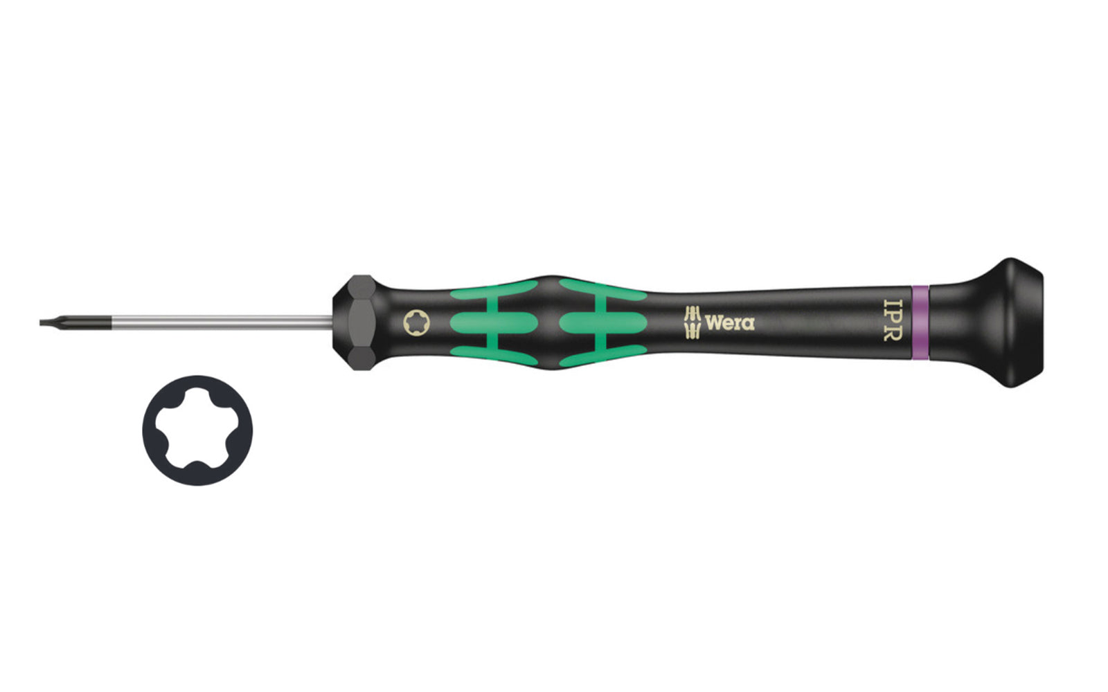 High quality Wera Pentalobe Precision Screwdriver. Great for electricians, opticians, precision mechanics, jewellers or IT hardware fitter. Wera Black Point tip offers fitting accuracy & optimized corrosion protection. #1 IPR size x 40 mm blade length. Kraftform Series 2067 PH screwdrivers. 5 point screwdriver.