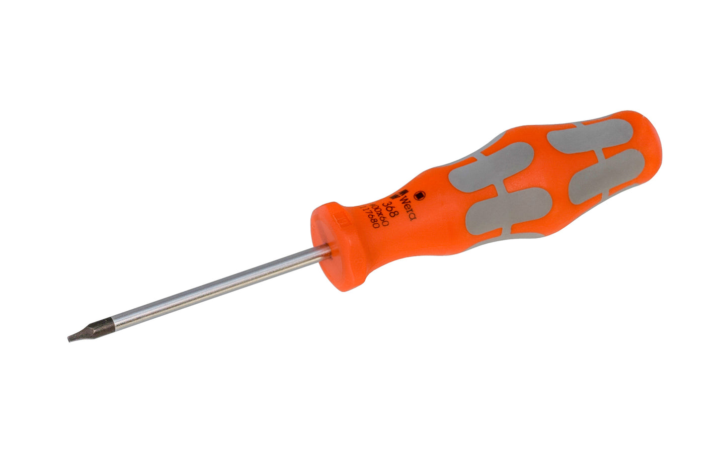 High quality Wera No. 00 Square Drive Screwdriver. Multi-component Kraftform Plus handle for pleasant, ergonomic working. Available in #00 Square Drive x 60 mm blade length. Kraftform 368 Series. SQ drive screwdriver. Non-roll Hexagonal handle. Model 117680.