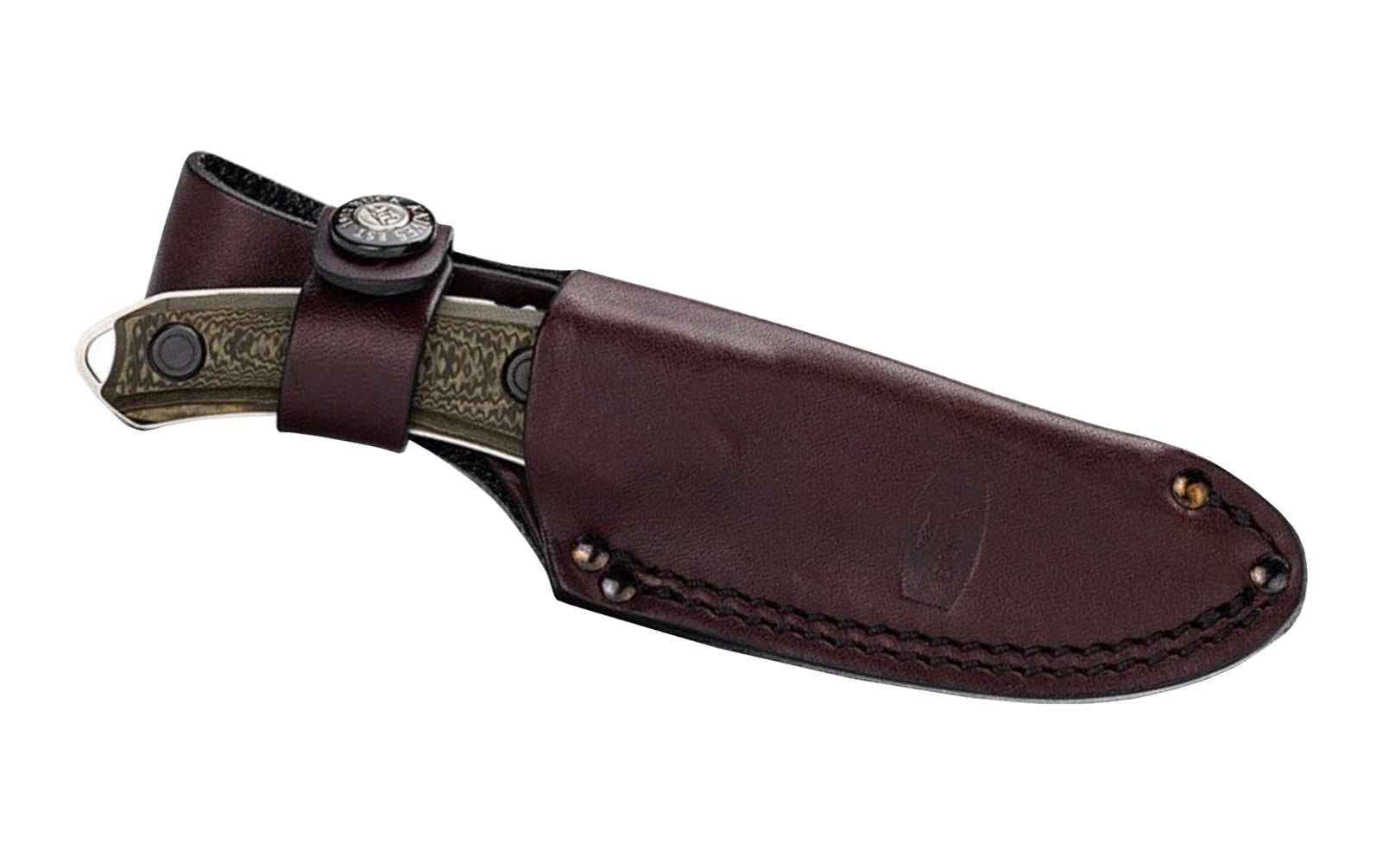 The Buck Knives 662 Alpha Scout Pro Knife has a blade made of S35VN Stainless Steel & a textured richlite handle. The perfect knife for detailed work on large-game or to process whitetail or small game. Full tang Buck knife. Includes leather sheath. Made in USA. Model 0662BRS-B