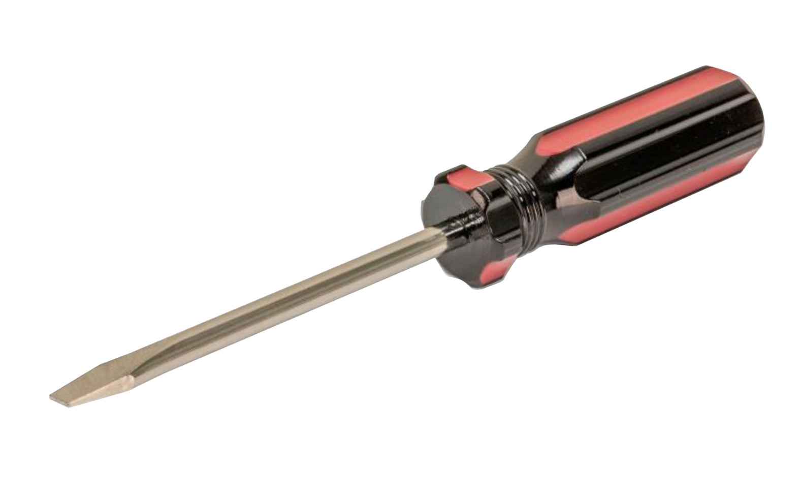 The GreatNeck 1/4" Slotted Screwdriver x 4" Long Blade features a high carbon steel blade for strength & nickel plating to resist rust. The extruded high impact plastic handle provides durability & extra gripping power. Made by Great Neck.  Made in USA.