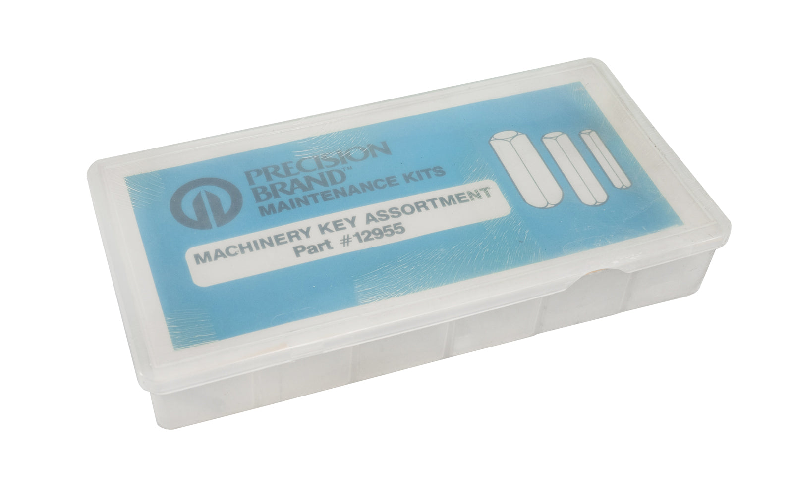 Machinery Key Assortment Kit with plastic box. Precision Brand Model 12955. 