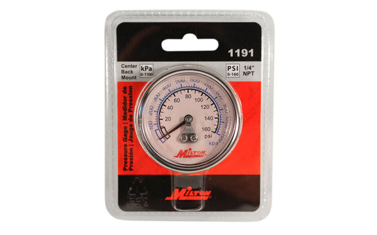 Milton 1/4" NPT Pressure Dial Gage - 1191