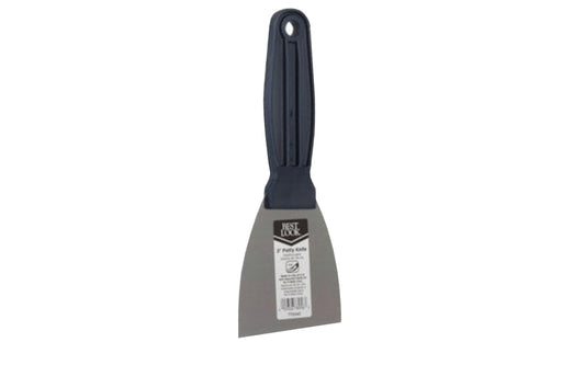 Best Look 3" Flex Putty Knife. Flex putty knife has a lightweight, carbon steel blade and a plastic polypropylene handle. Made by Best Look. Made in USA.