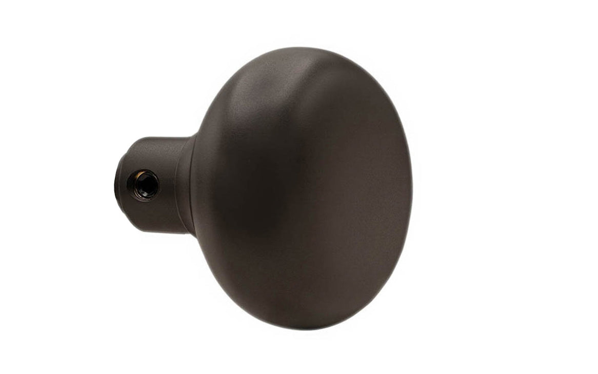 Single Classic Brass Plain Design Doorknob. Quality hollow core wrought brass doorknob with an attractive smooth design. Reproduction Brass Door Knob. Traditional Threaded Brass Knobs. Oil Rubbed Bronze Finish.